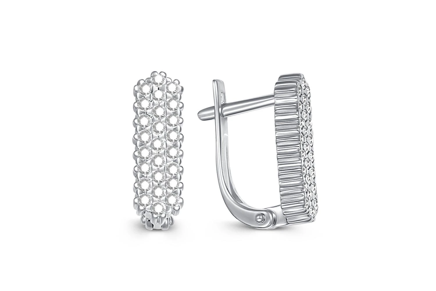 Серьги из белого золота с 50 бриллиантами