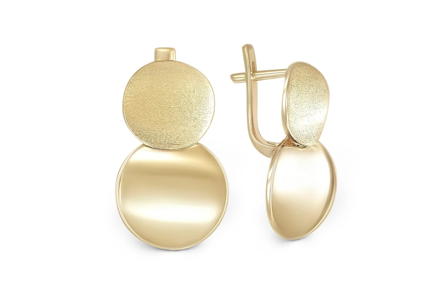 Серьги Круги из жёлтого золота без вставок