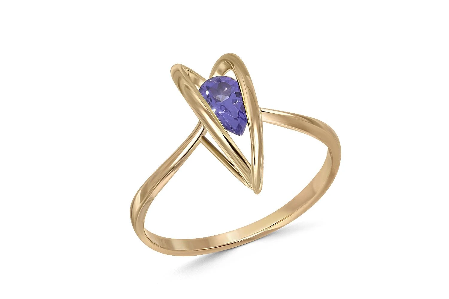 Кольцо из жёлтого золота с ситаллом