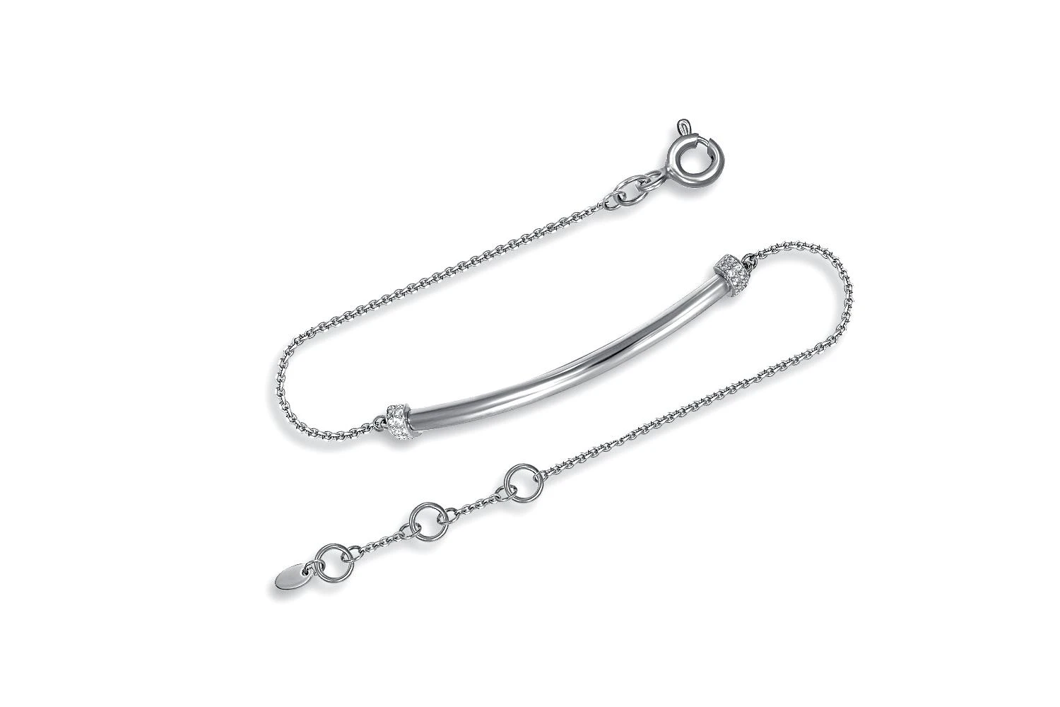 Браслет из белого золота с 20 фианитами