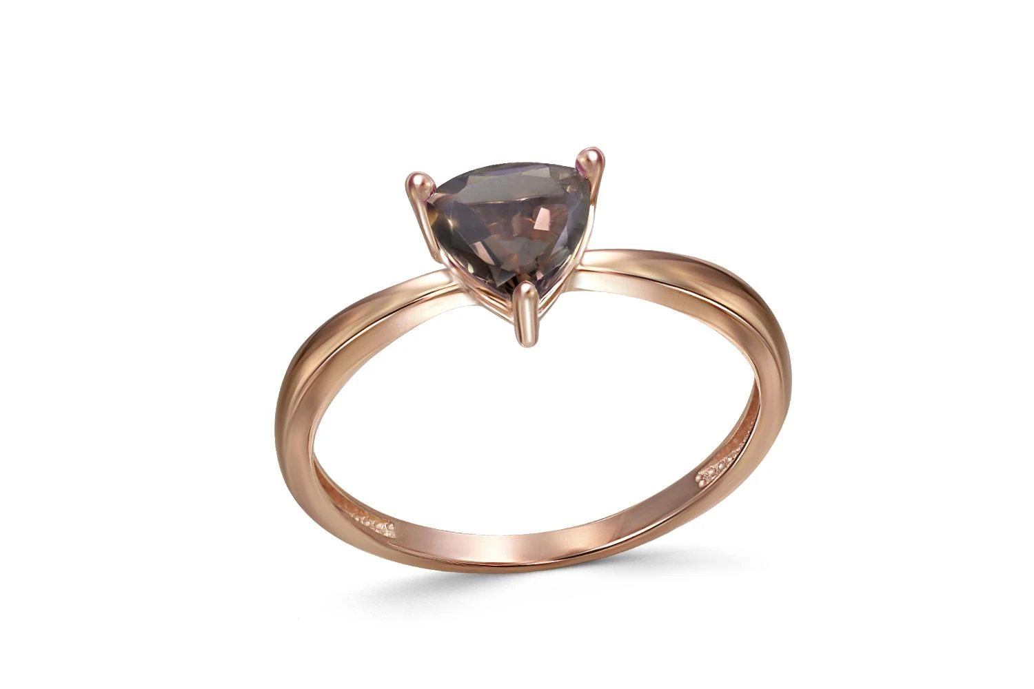 Кольцо из красного золота с раухтопазом