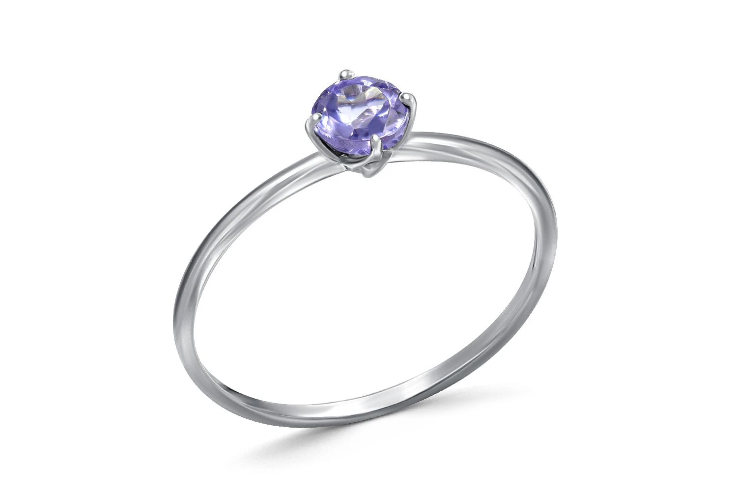 Кольцо из белого золота с танзанитом