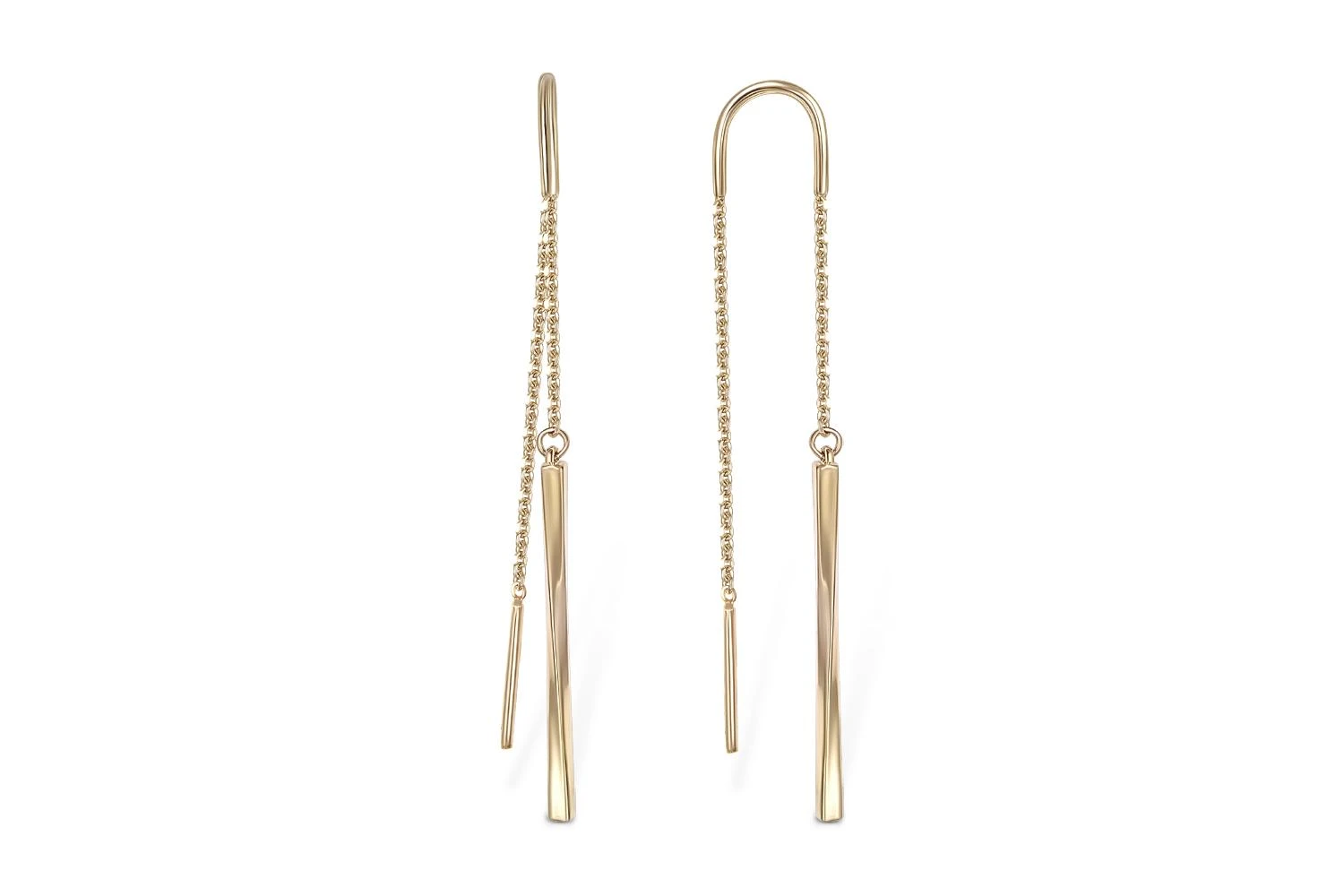 Серьги-продёвки из жёлтого золота без вставок