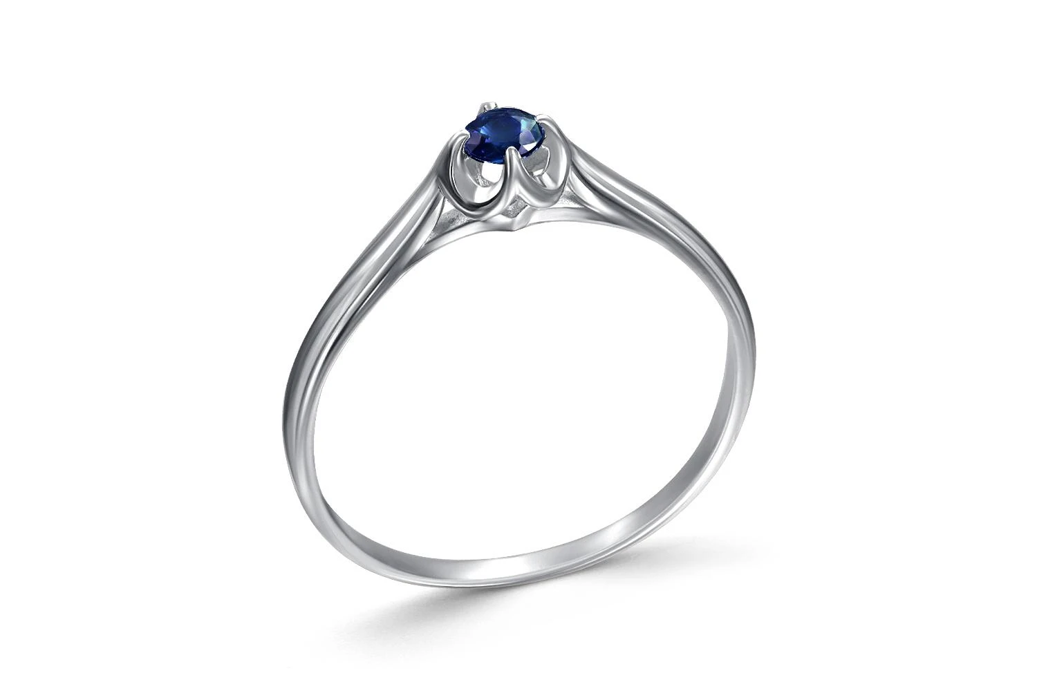 Кольцо из белого золота с сапфиром