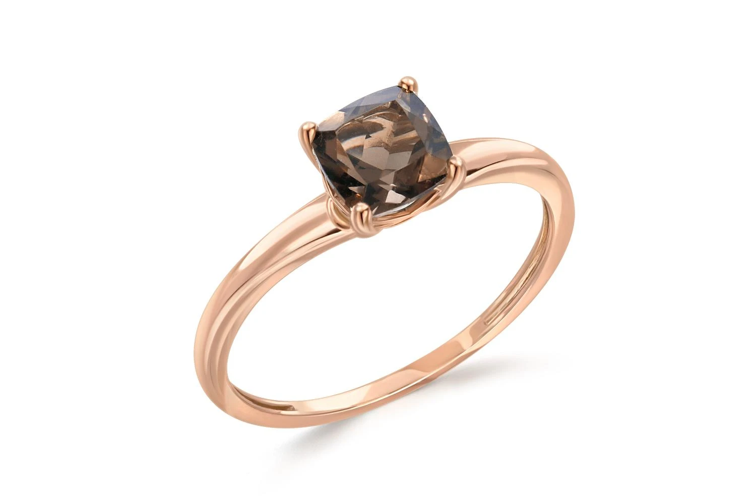 Кольцо из красного золота с раухтопазом