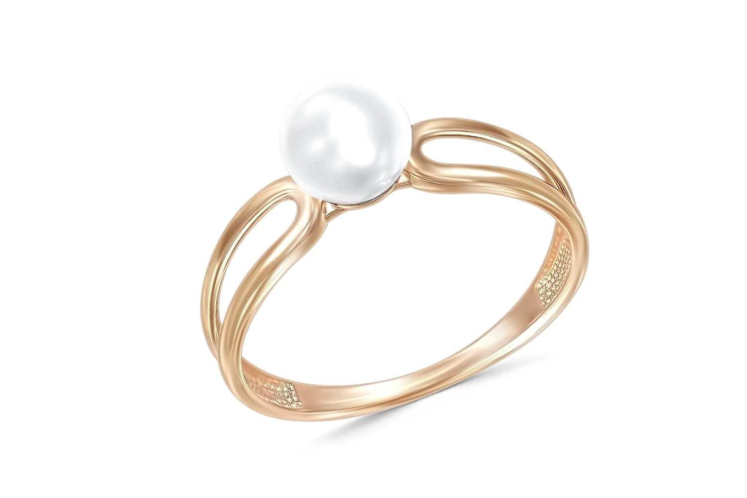 Кольцо из красного золота с жемчугом