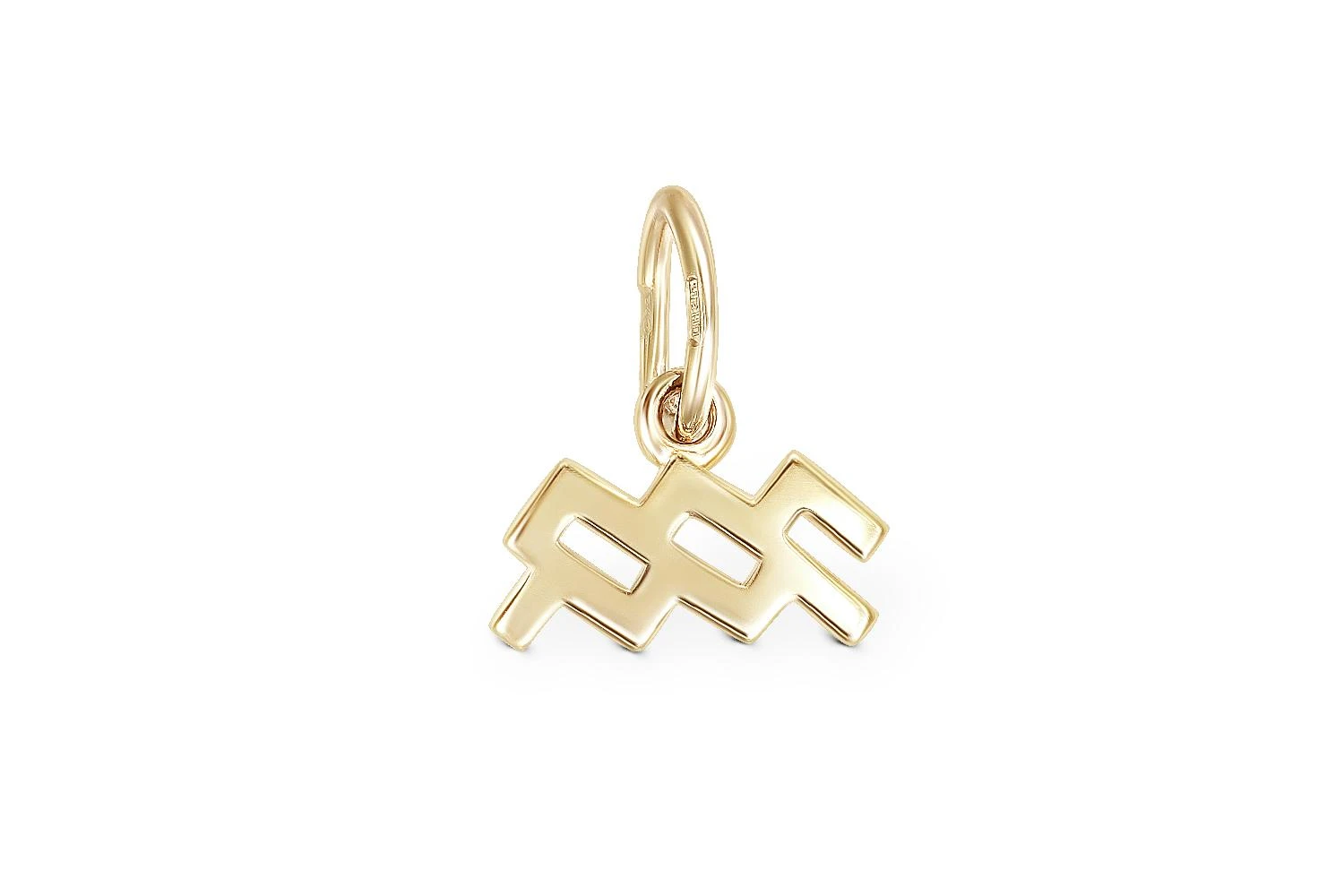 Подвеска Водолей из жёлтого золота без вставок