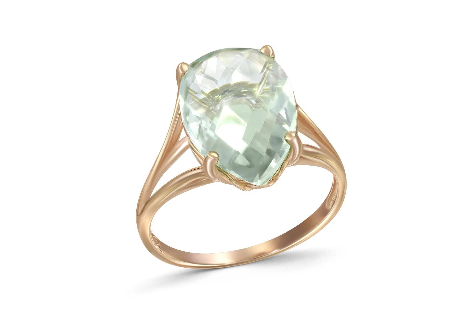 Кольцо из красного золота с аметистом