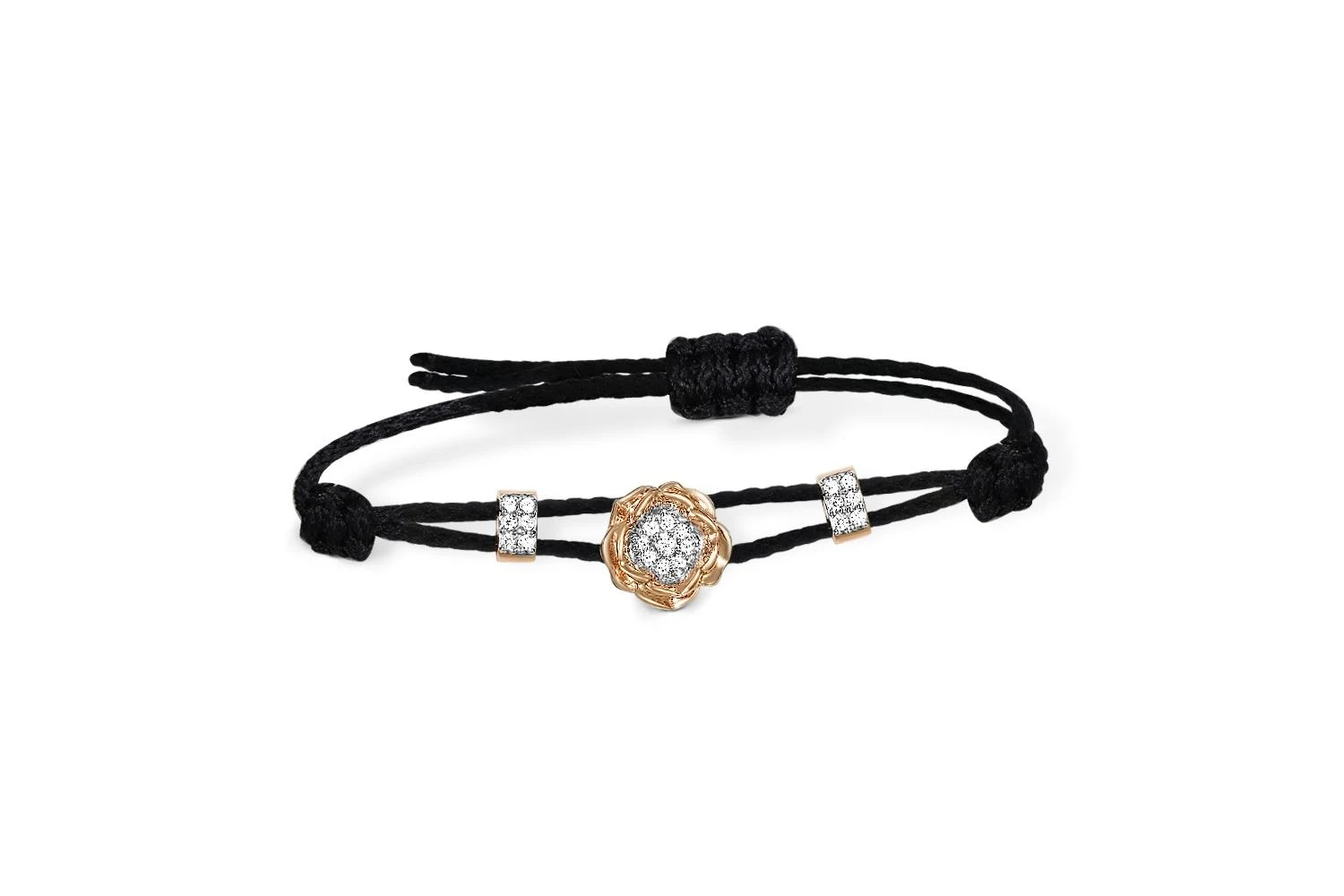 Браслет Цветок из красного золота с 21 фианитами