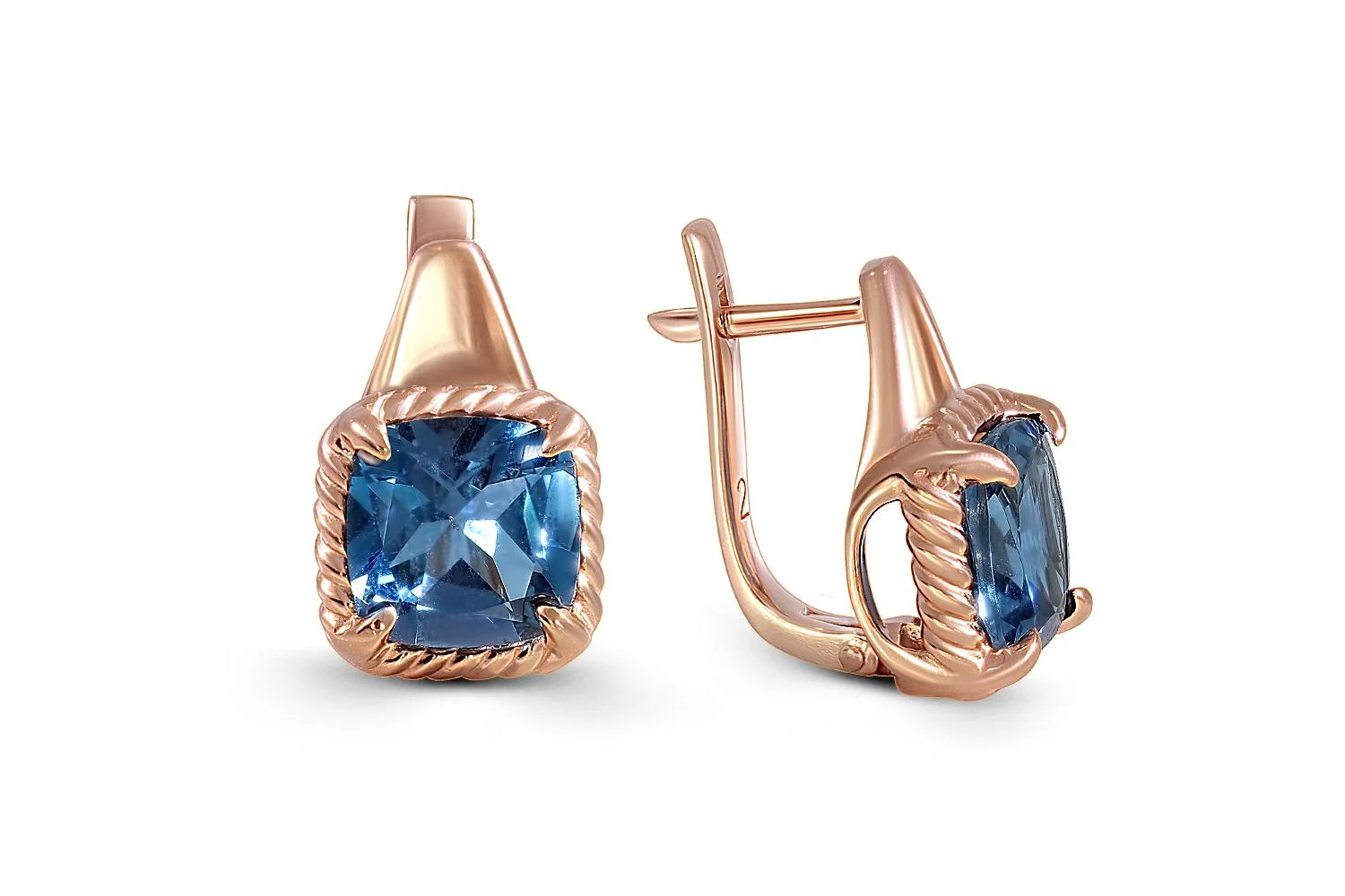 Серьги из красного золота с 2 топазами лондон