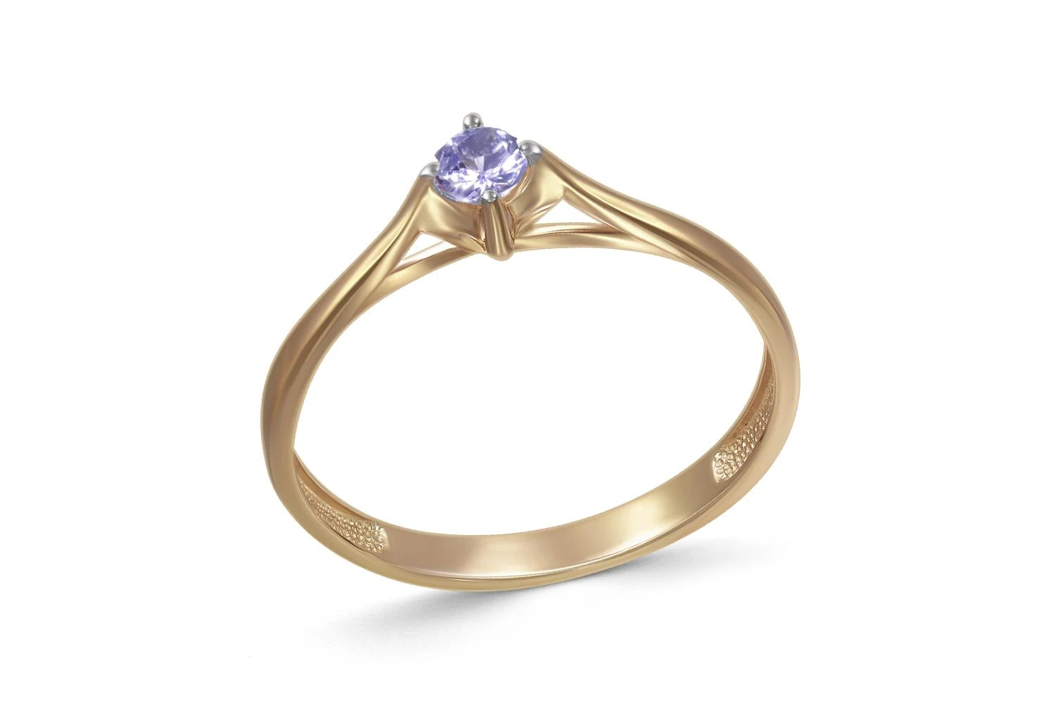 Кольцо из жёлтого золота с танзанитом