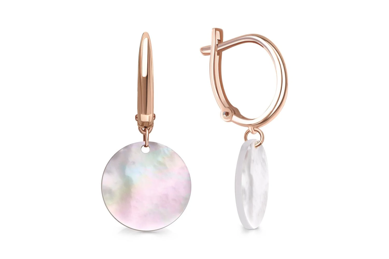 Серьги из красного золота с перламутром