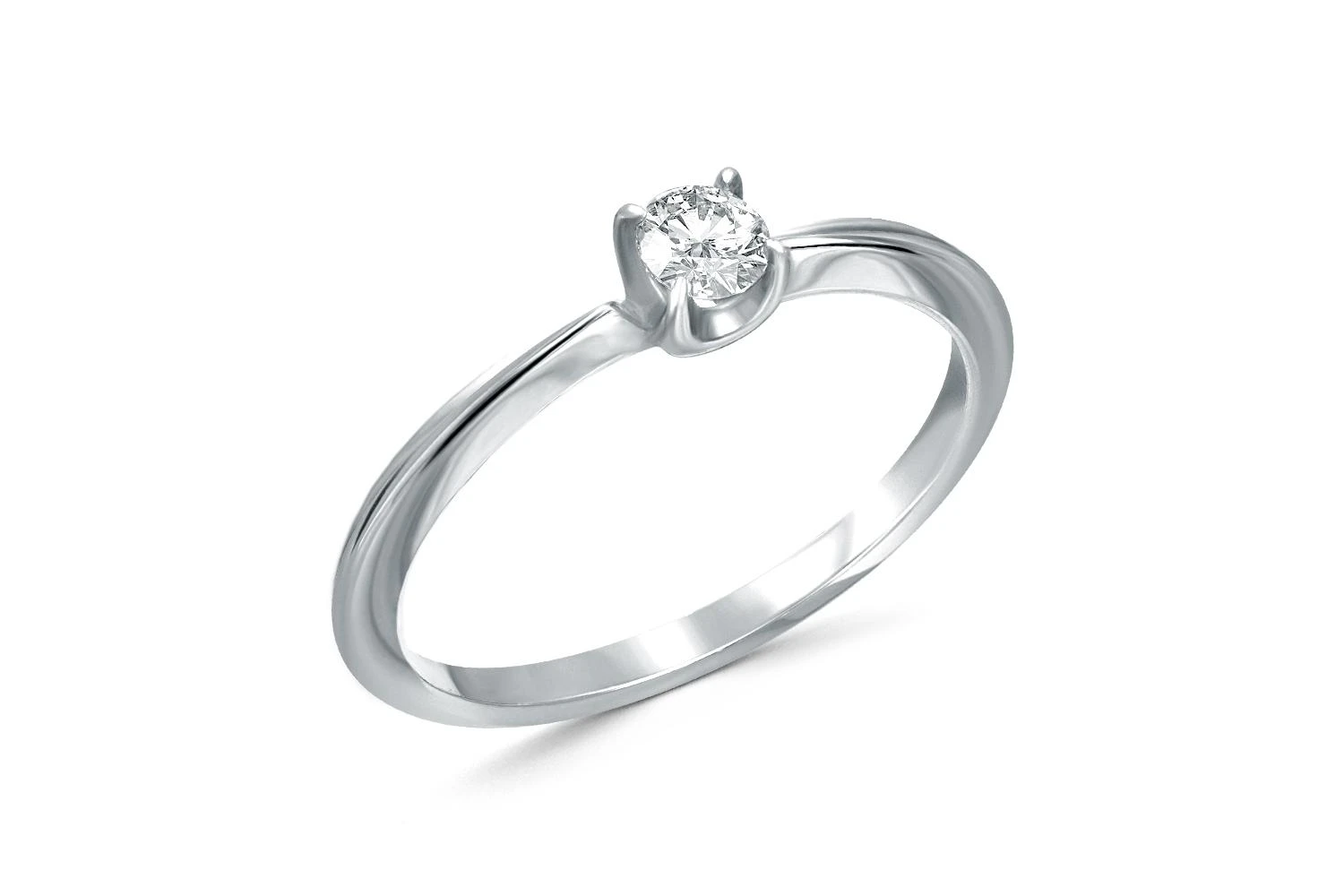 Кольцо из белого золота с бриллиантом