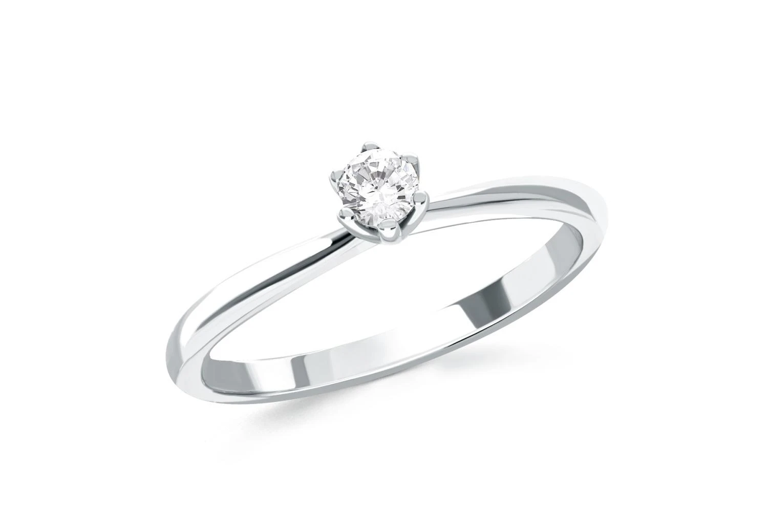 Кольцо из белого золота с муассанитом