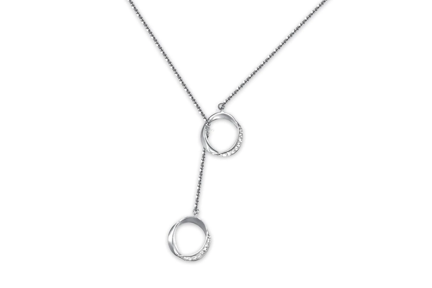 Колье Круг из белого золота с 16 фианитами