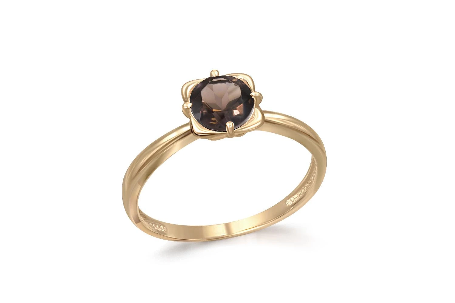 Кольцо из жёлтого золота с раухтопазом