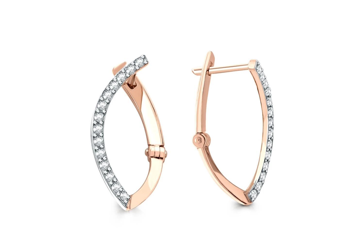 Серьги из красного золота с 28 бриллиантами