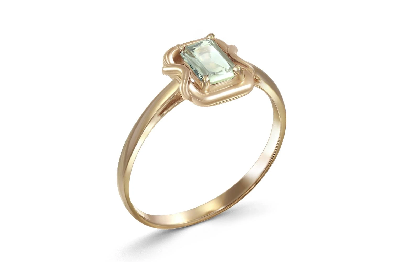 Кольцо из жёлтого золота с аметистом