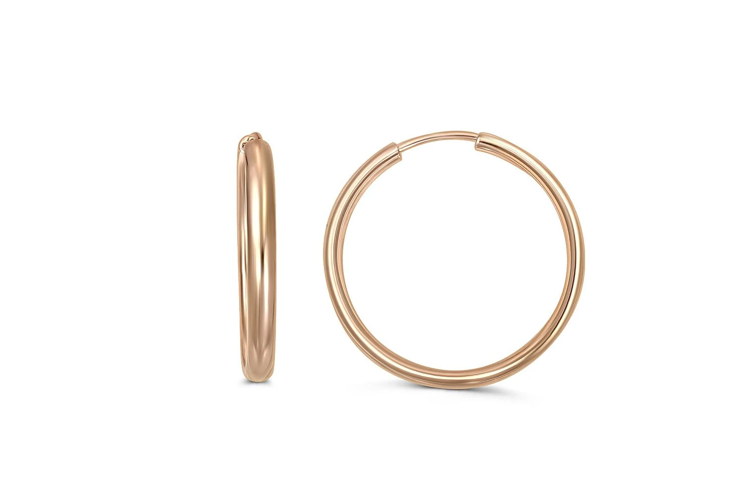 Серьги-конго из красного золота без вставок