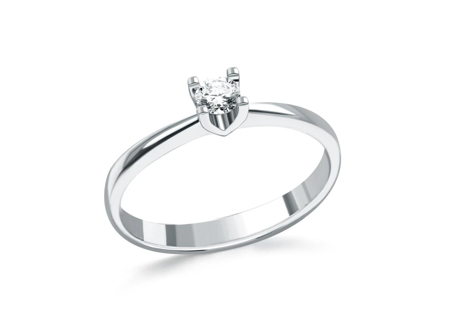 Кольцо из белого золота с бриллиантом