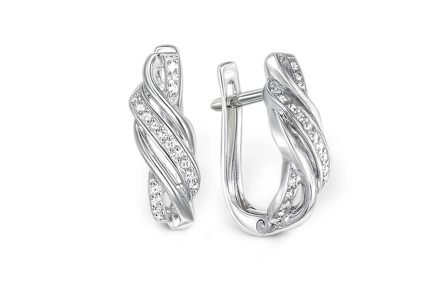Серьги из белого золота с 34 бриллиантами