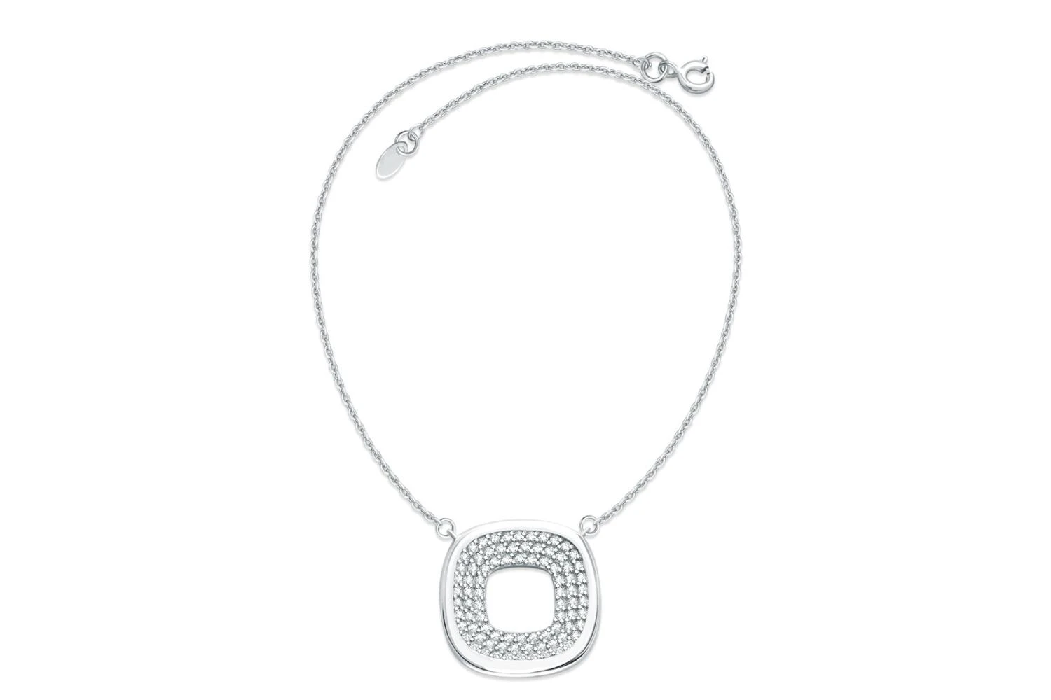 Колье из белого золота с 84 муассанитами