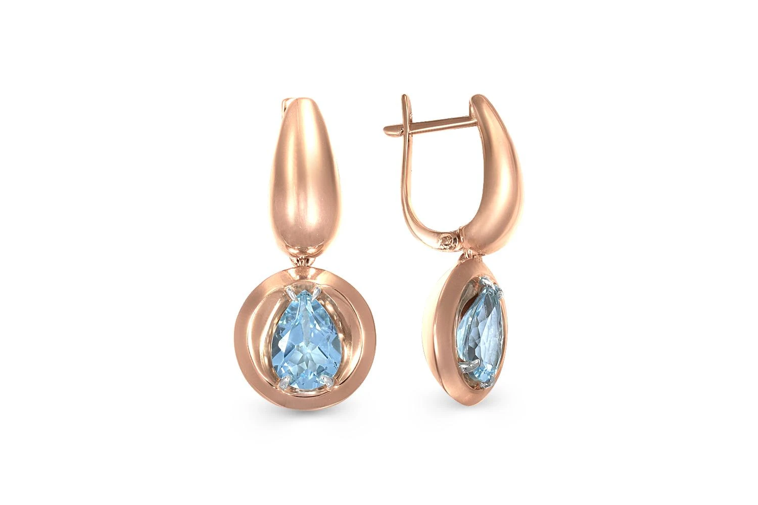 Серьги из красного золота с 2 топазами sky