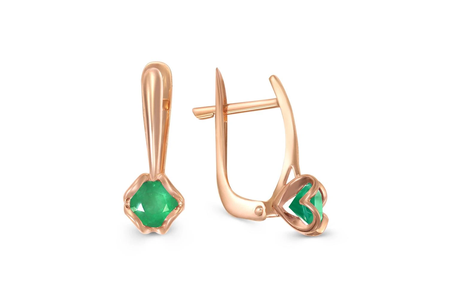 Серьги из красного золота с 2 агатами