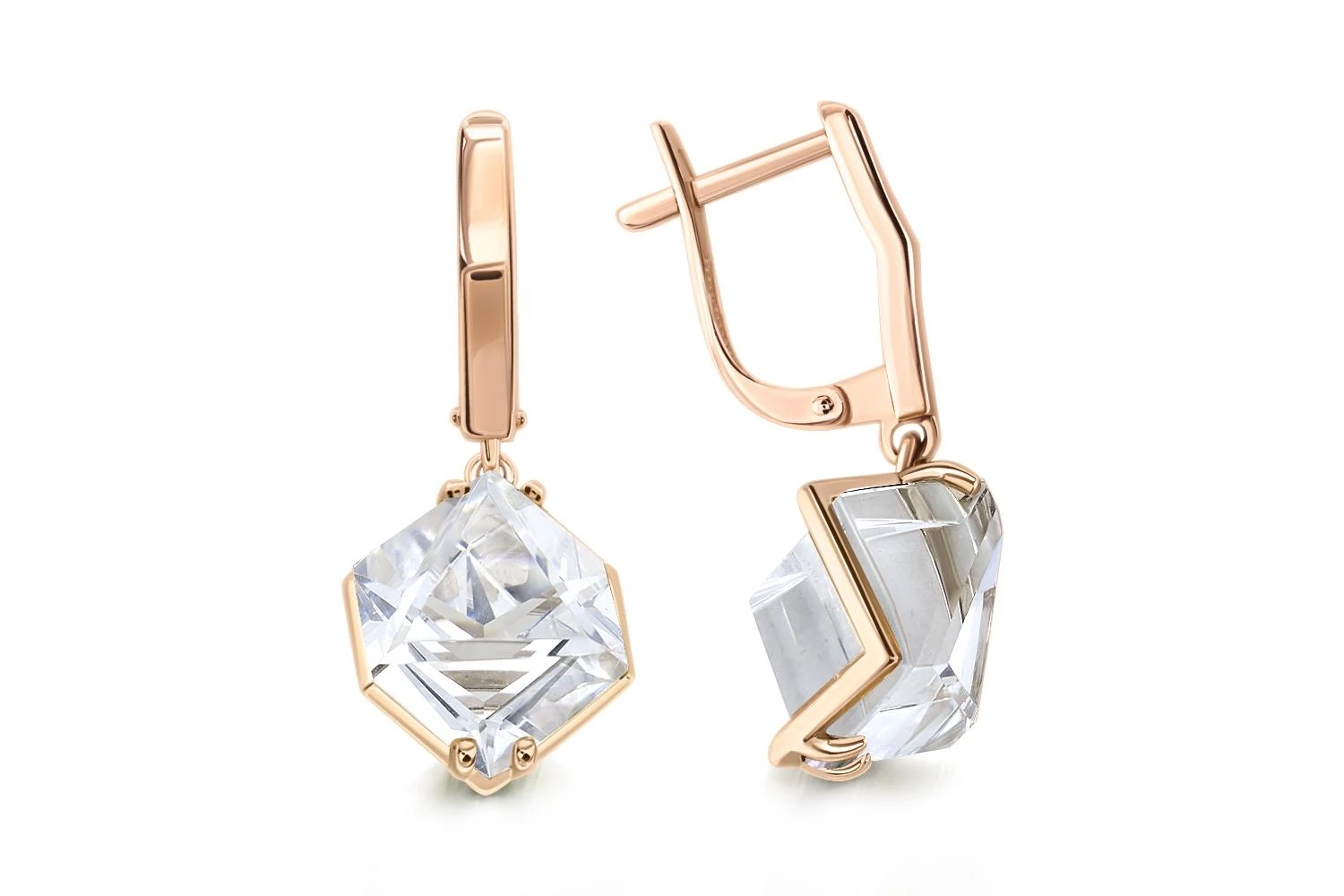 Серьги из красного золота с 2 наноситалами