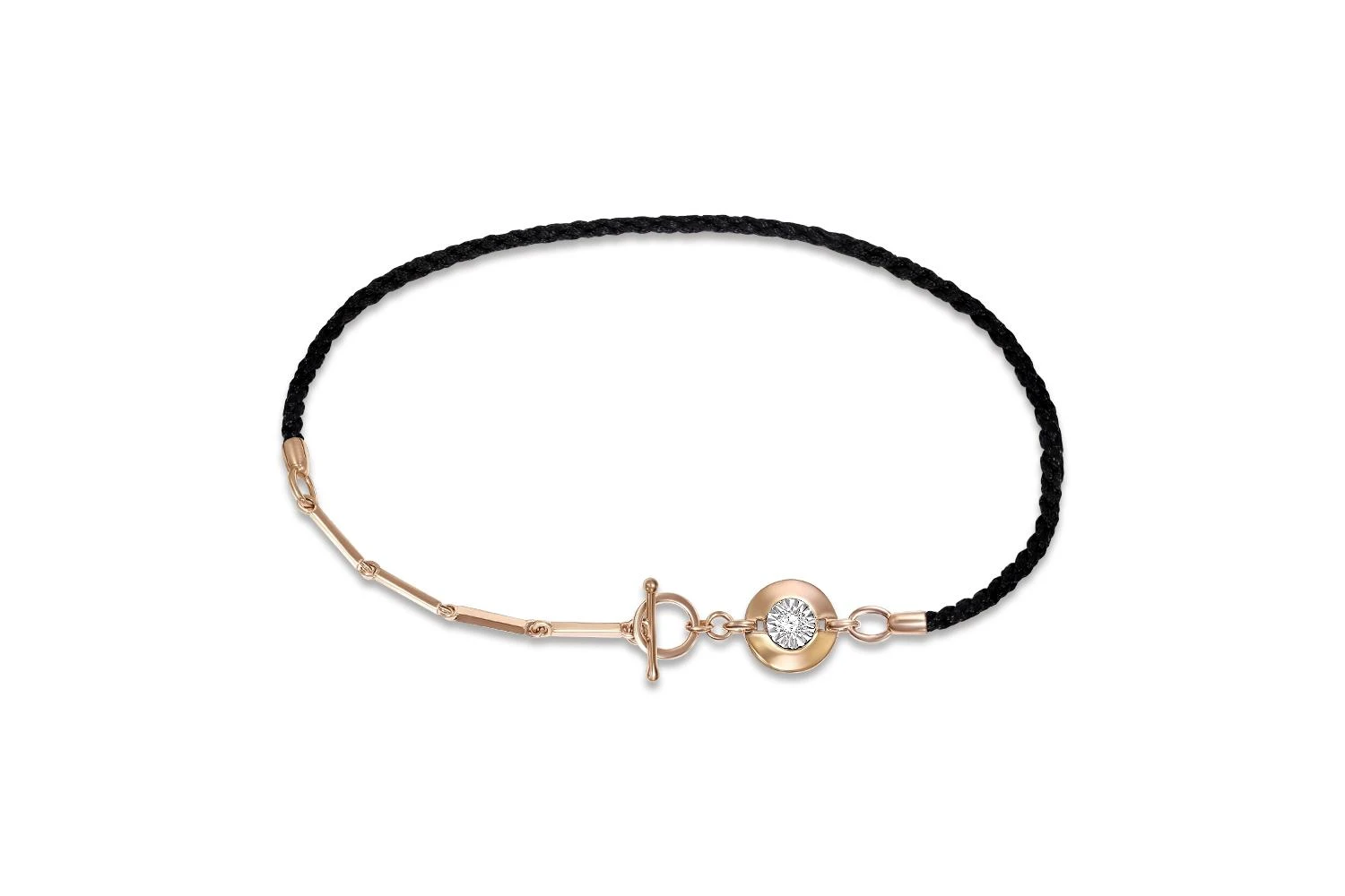 Браслет из красного золота с бриллиантом