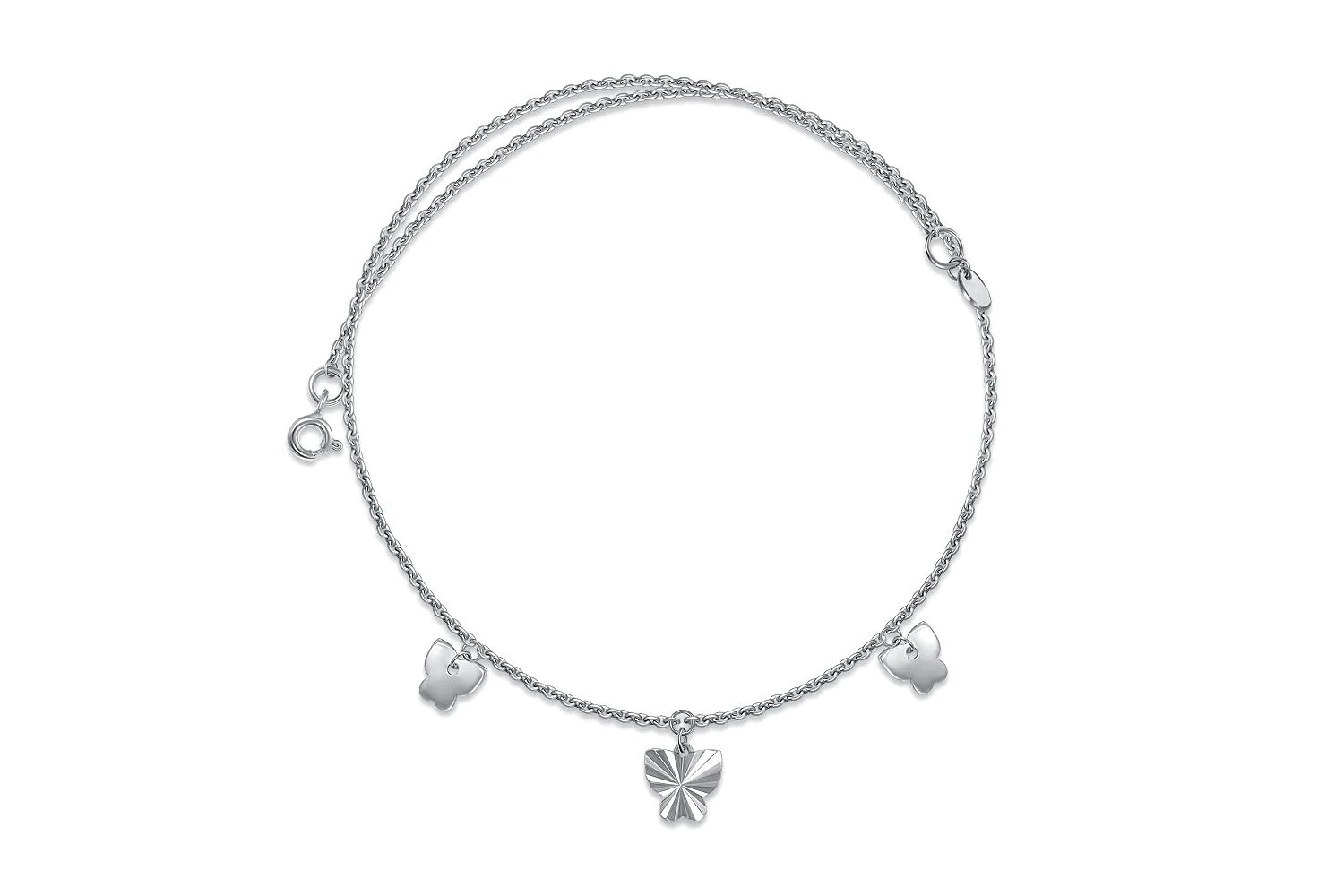 Колье Бабочка из белого золота без вставок