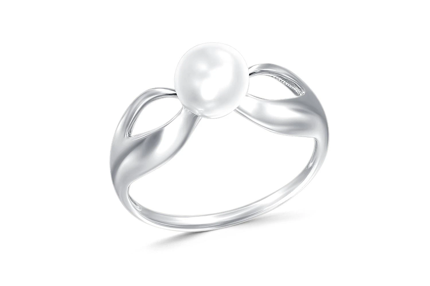 Кольцо из белого золота с жемчугом