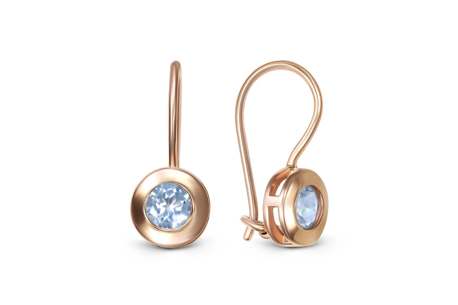 Детские серьги из красного золота с 2 топазами sky