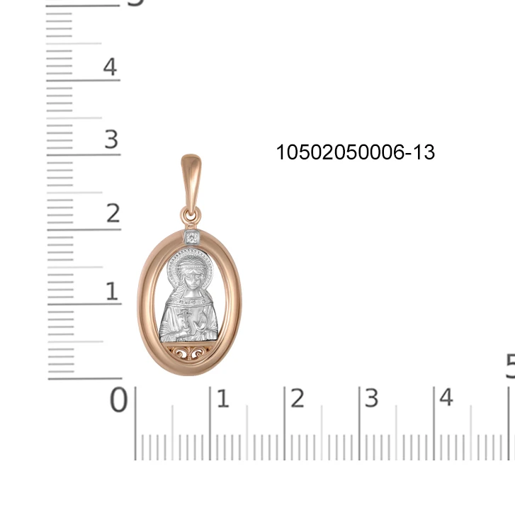 Иконка из красного золота с фианитом