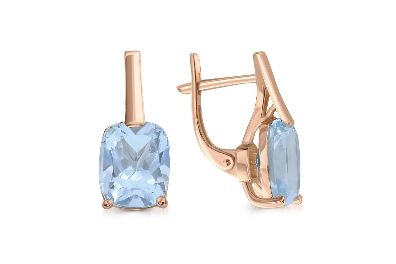 Серьги из красного золота с 2 топазами sky
