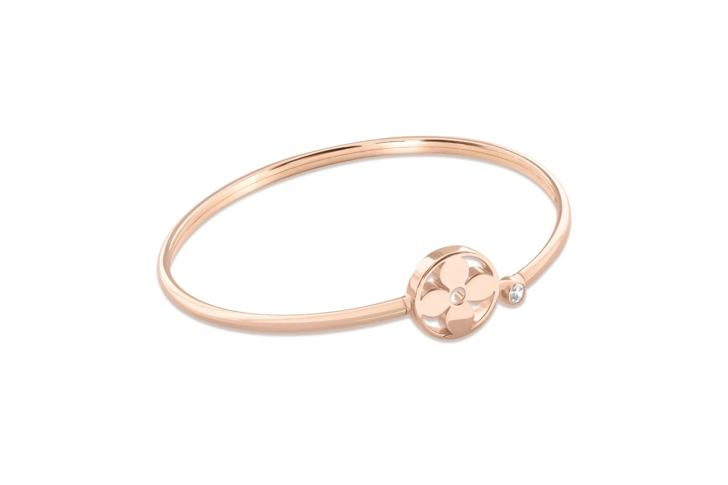 Браслет Клевер из красного золота с фианитом