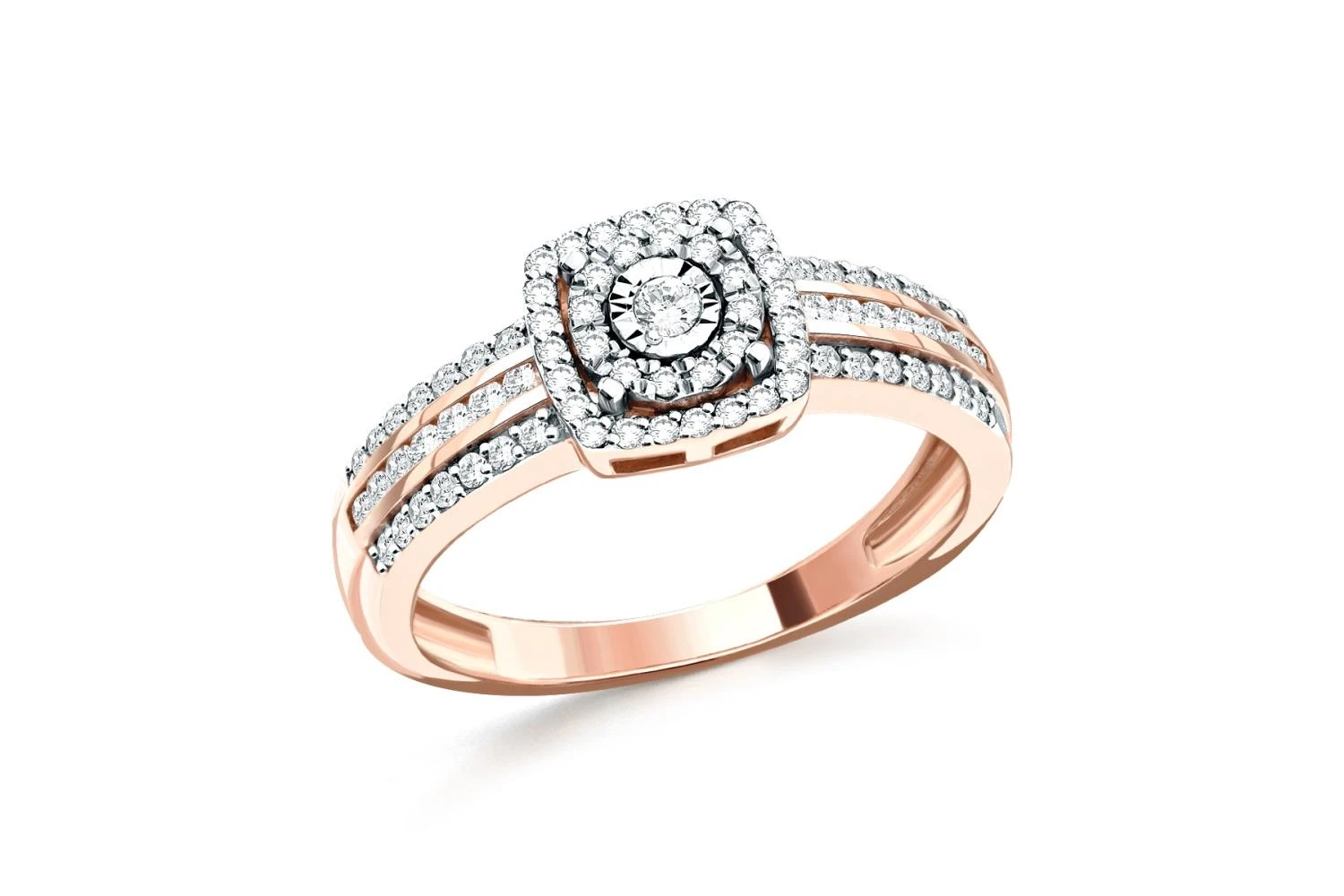 Кольцо из красного золота с 79 бриллиантами