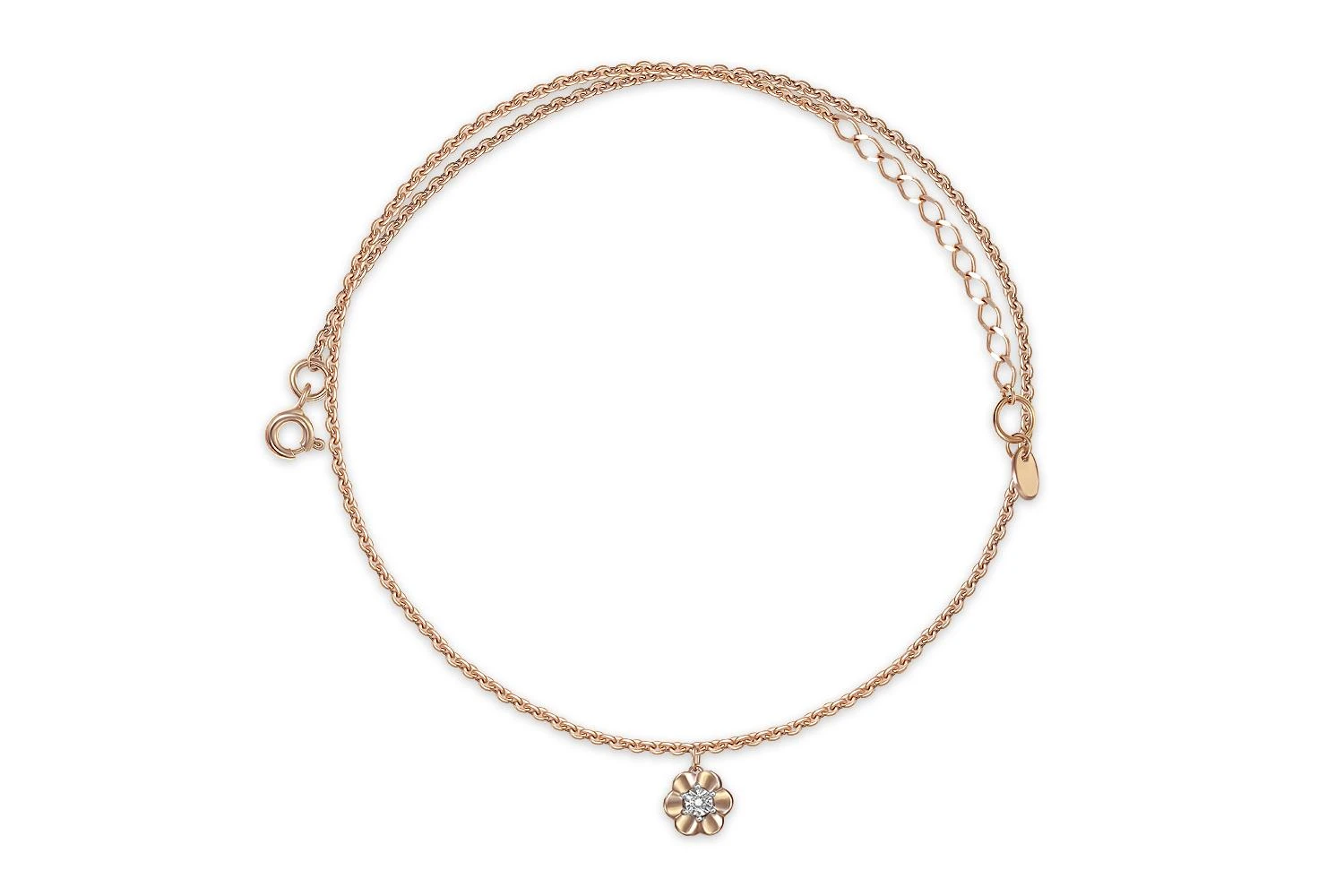 Колье Цветок из красного золота с бриллиантом