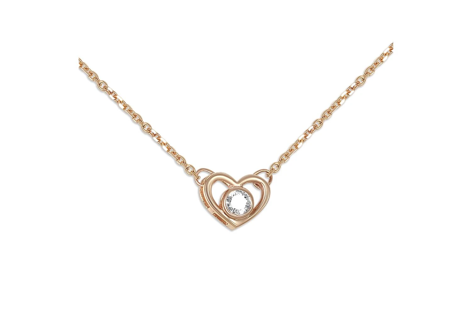 Колье Сердце из красного золота с бриллиантом