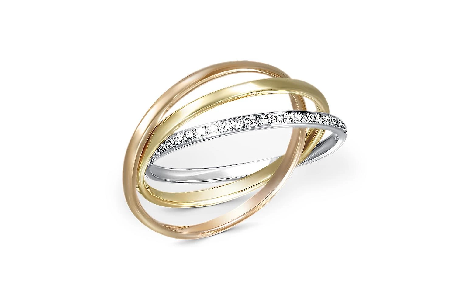 Кольцо Дорожка из красного золота с 24 бриллиантами