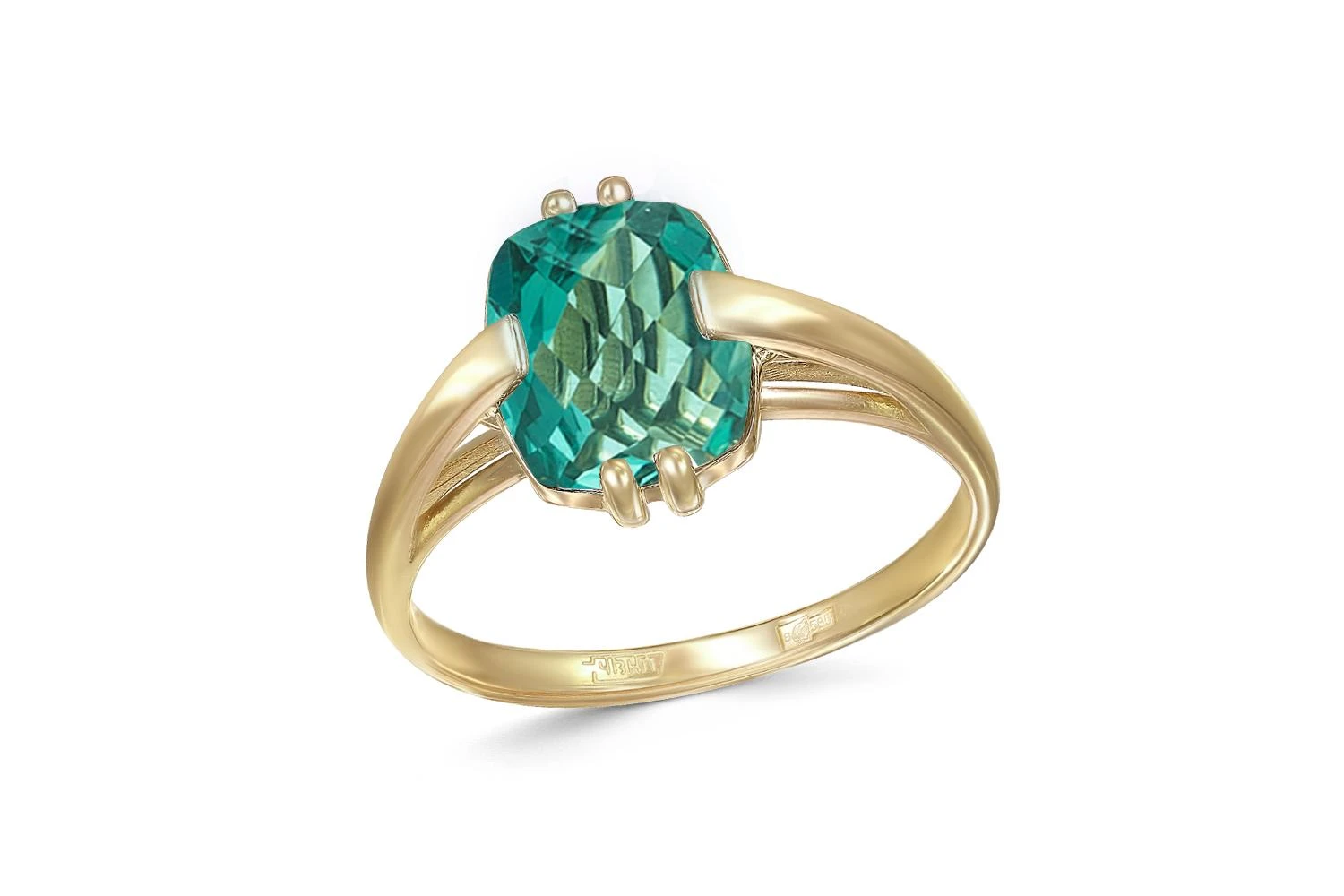 Кольцо из жёлтого золота с кварцем