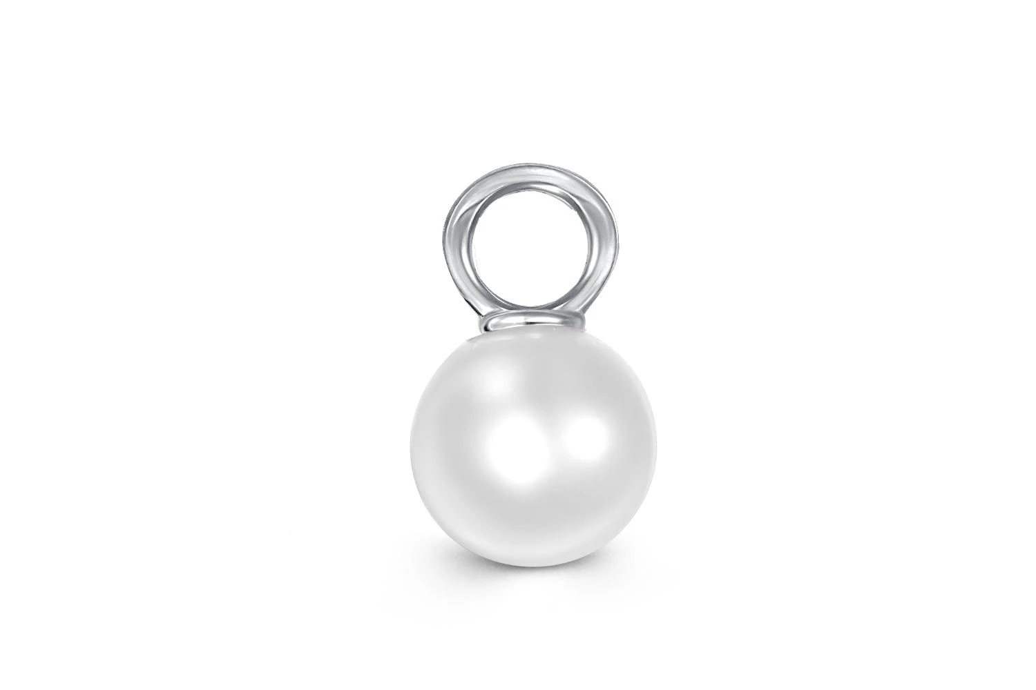 Подвеска серёг-трансформеров из белого золота с жемчугом