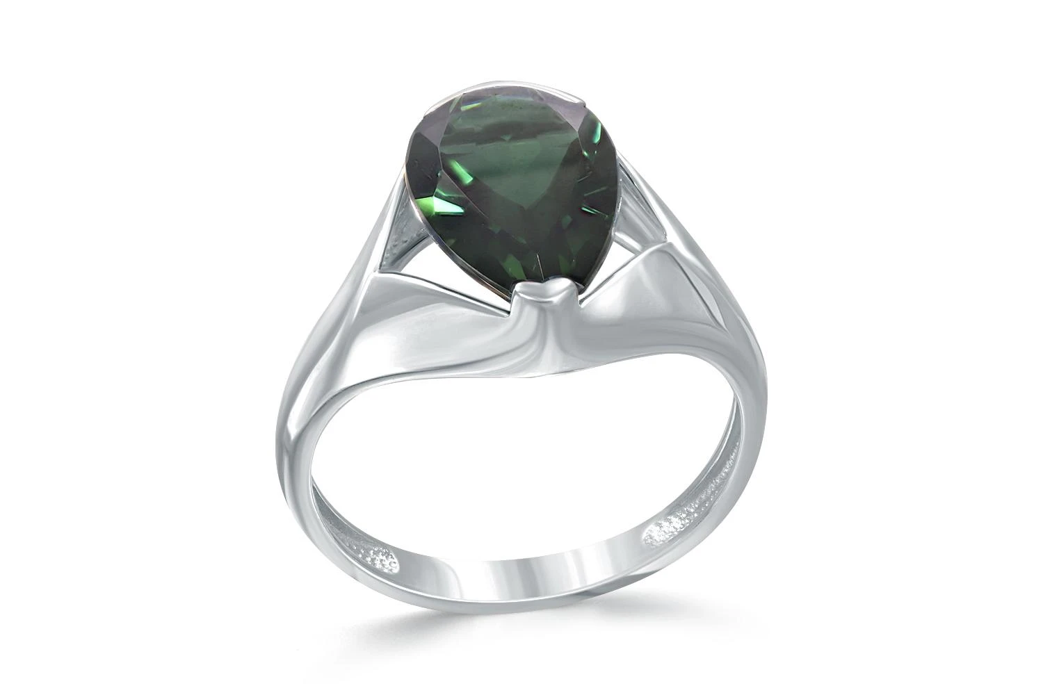 Кольцо из белого золота с турмалином