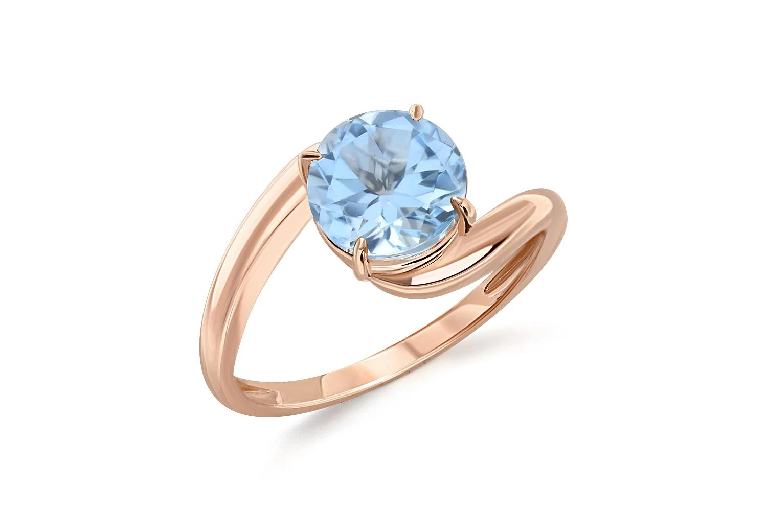Кольцо из красного золота с топазом sky