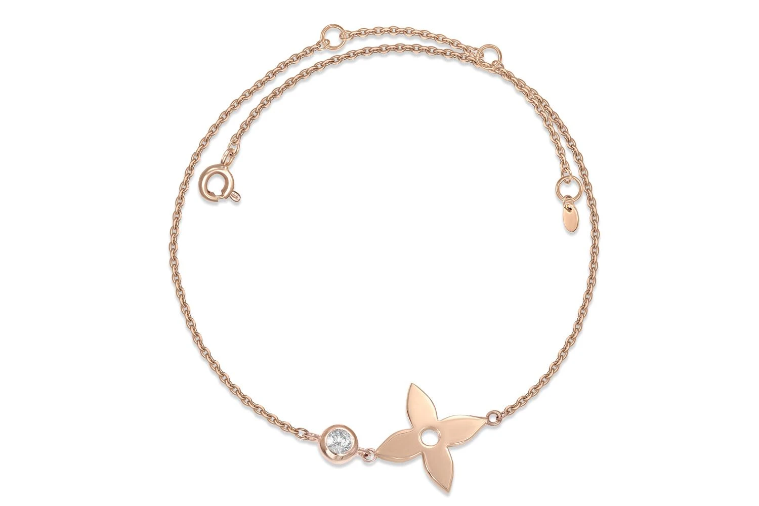 Колье Клевер из красного золота с фианитом