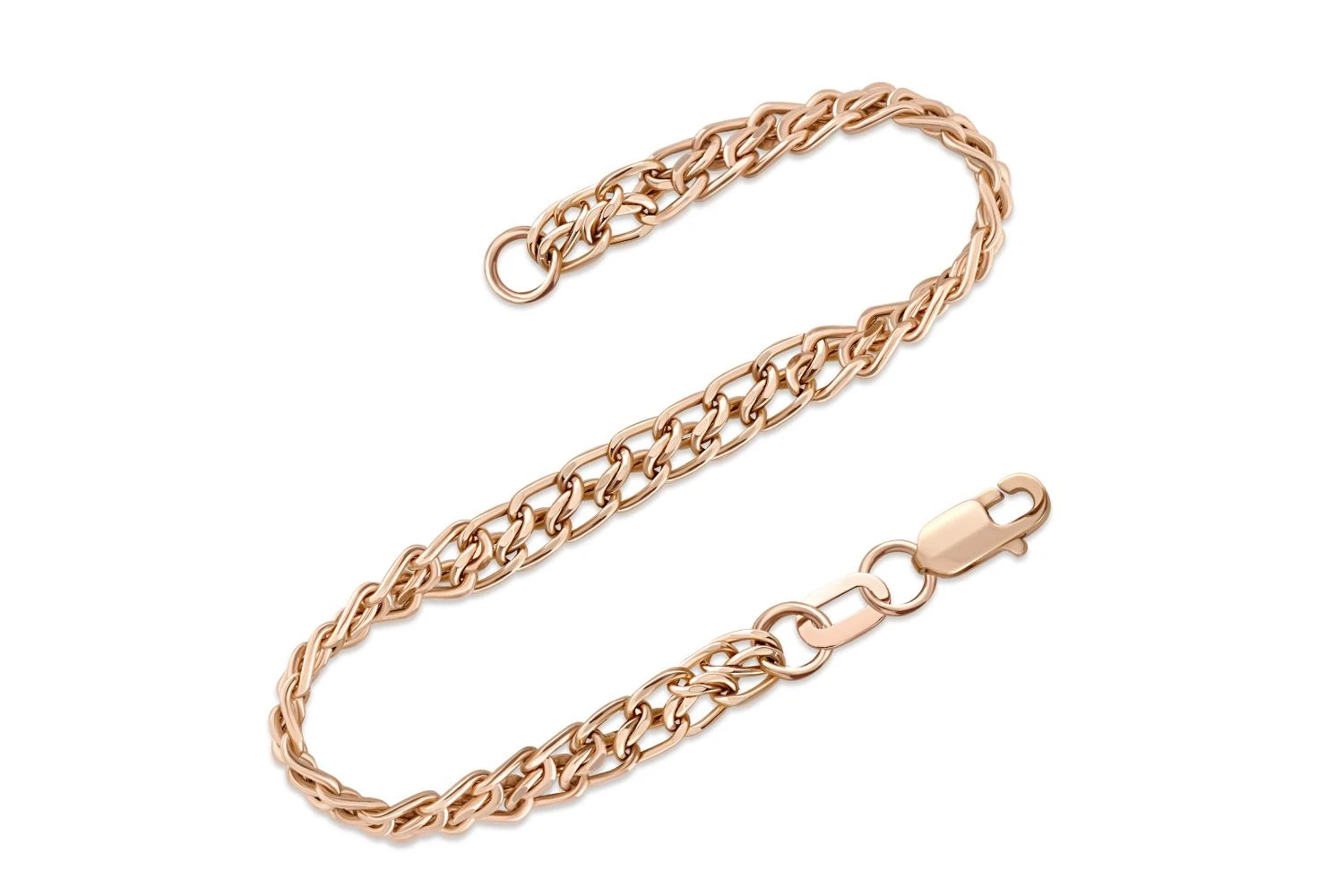 Браслет плетение царь ⌀ нити 0,70 мм  из красного золота без вставок