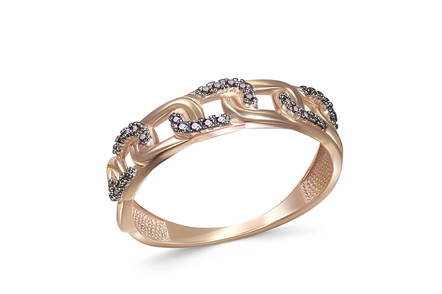 Кольцо из красного золота с 30 фианитами