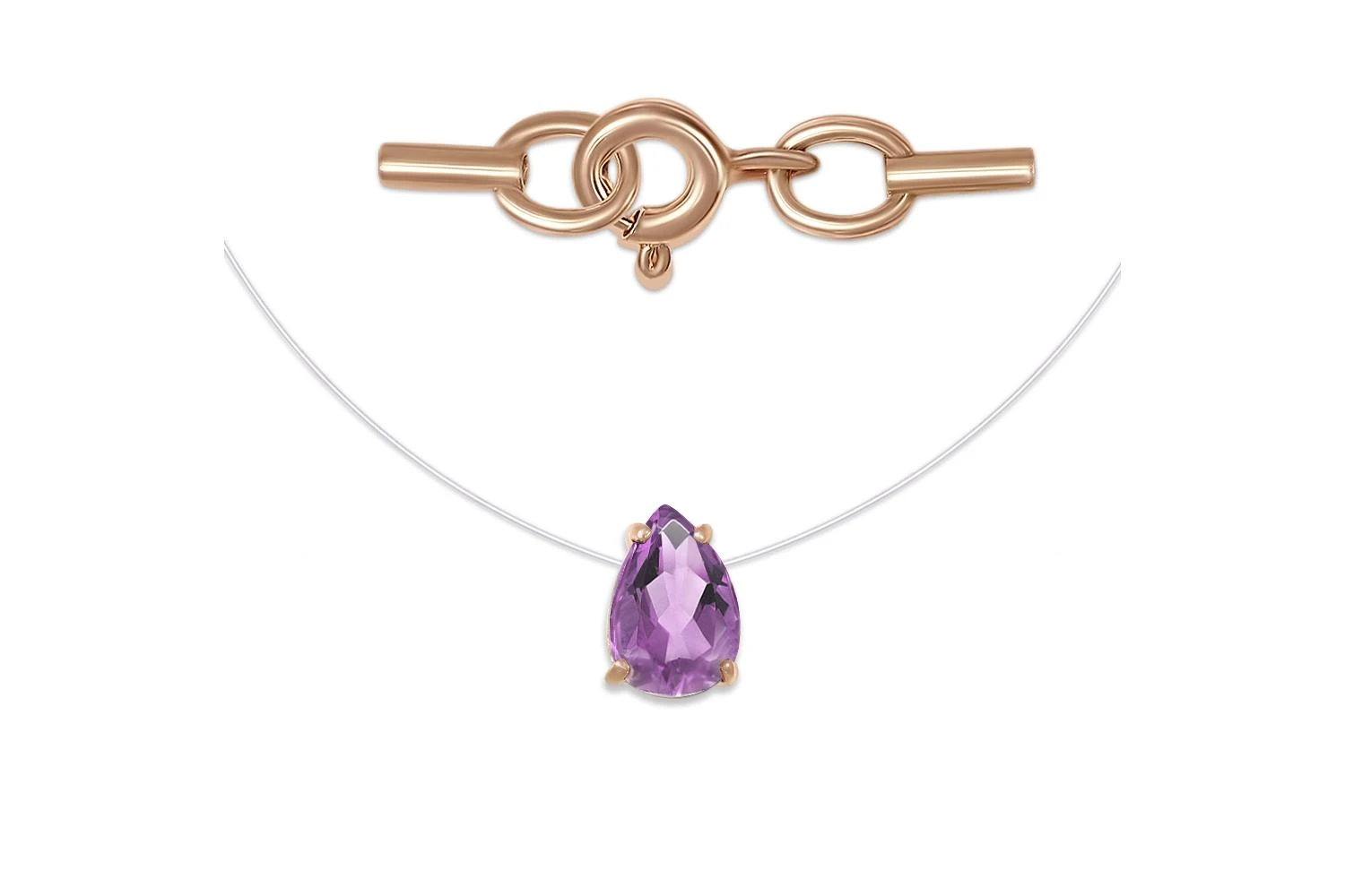 Колье из красного золота с аметистом