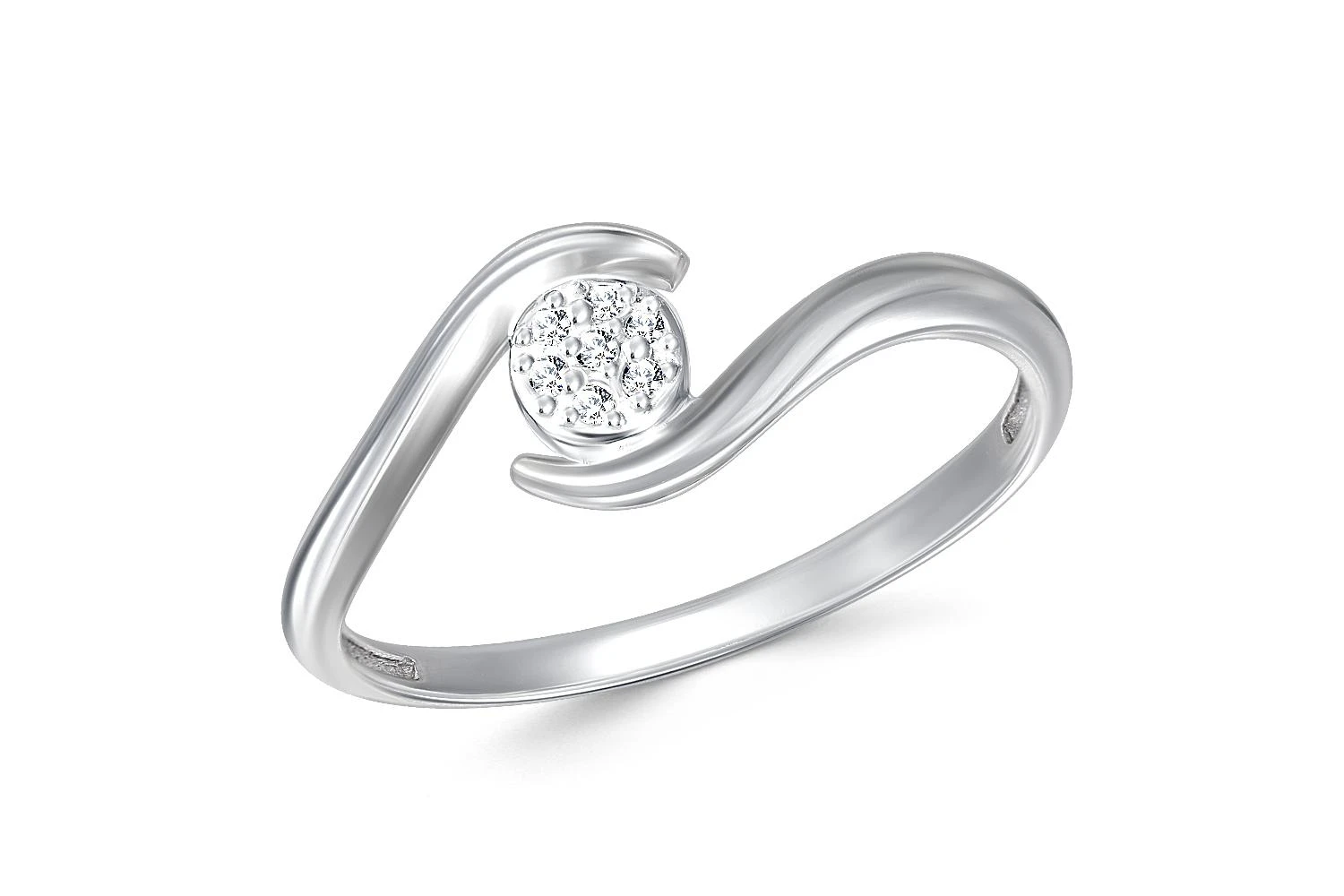 Кольцо из белого золота с 7 бриллиантами