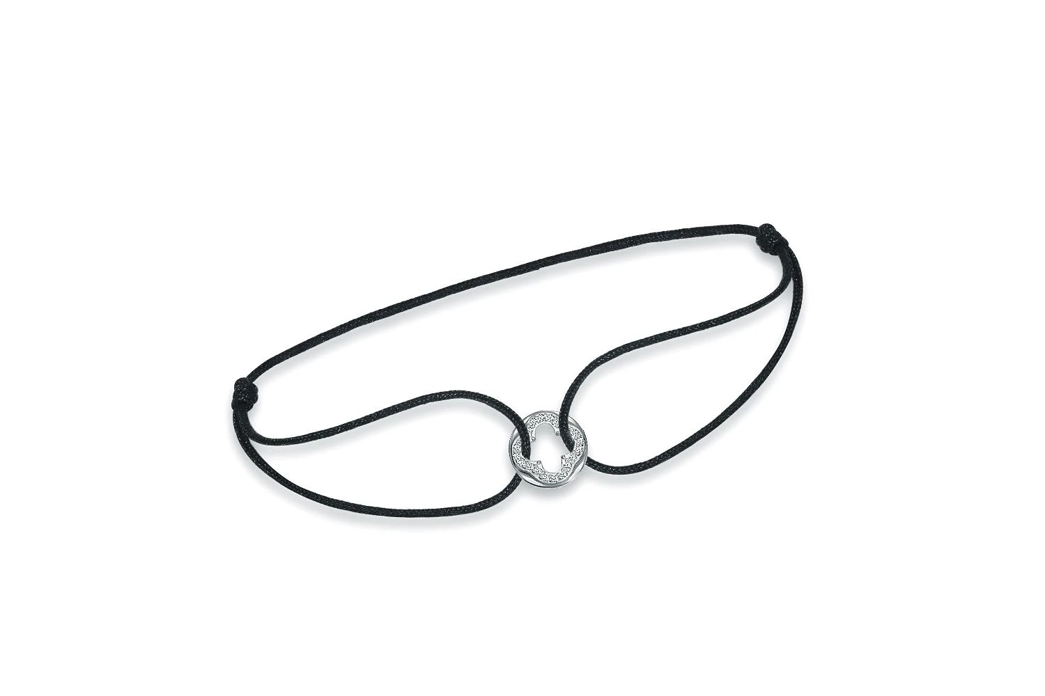 Браслет Клевер из белого золота с 20 фианитами